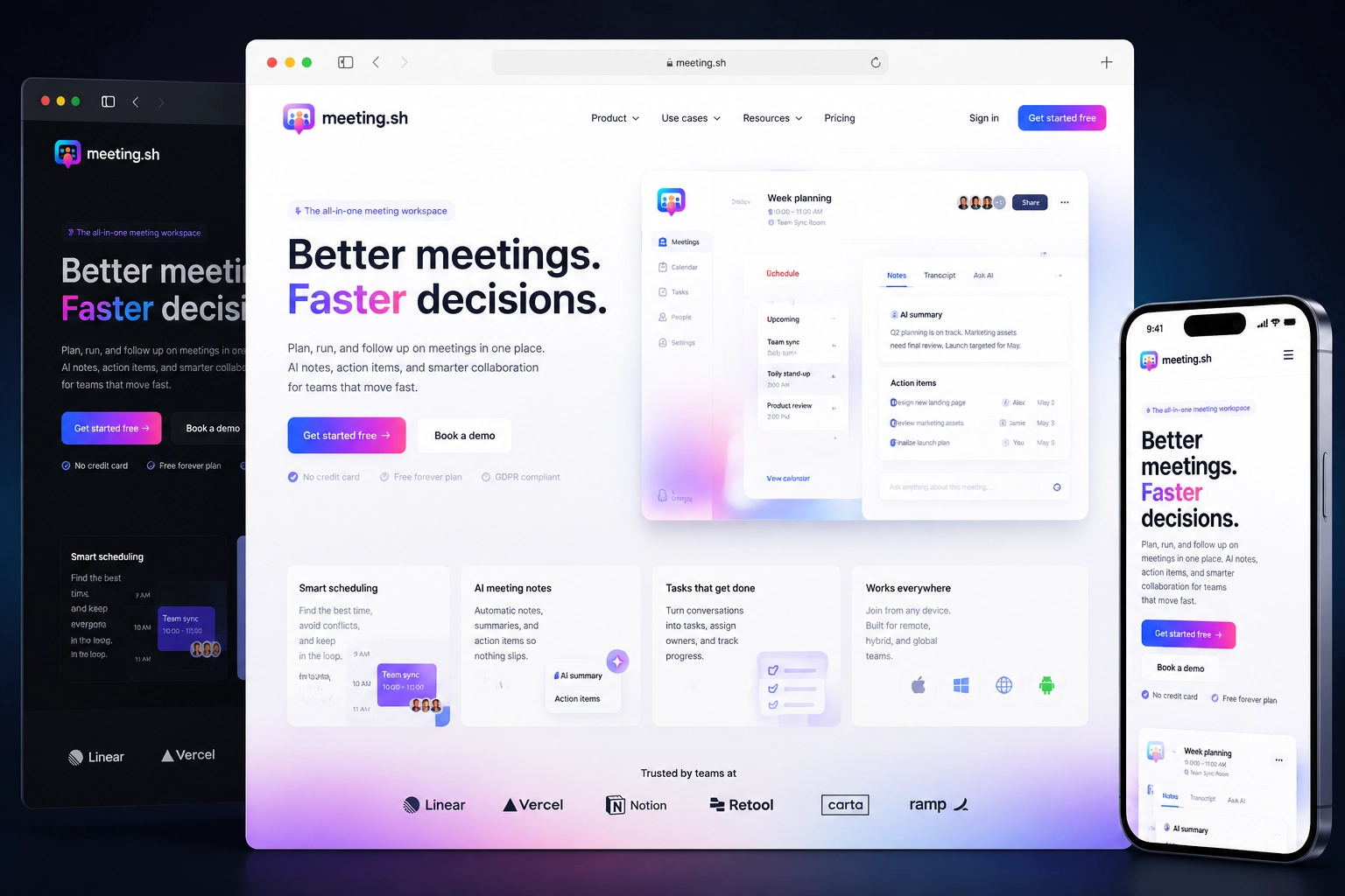 meeting.sh website concept preview