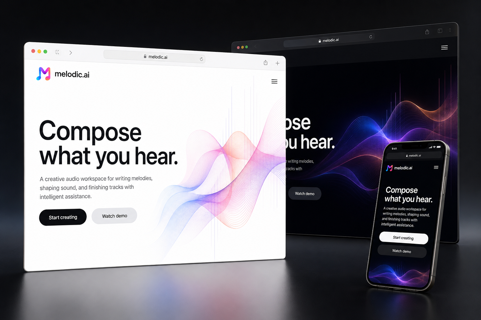 melodic.ai website concept preview