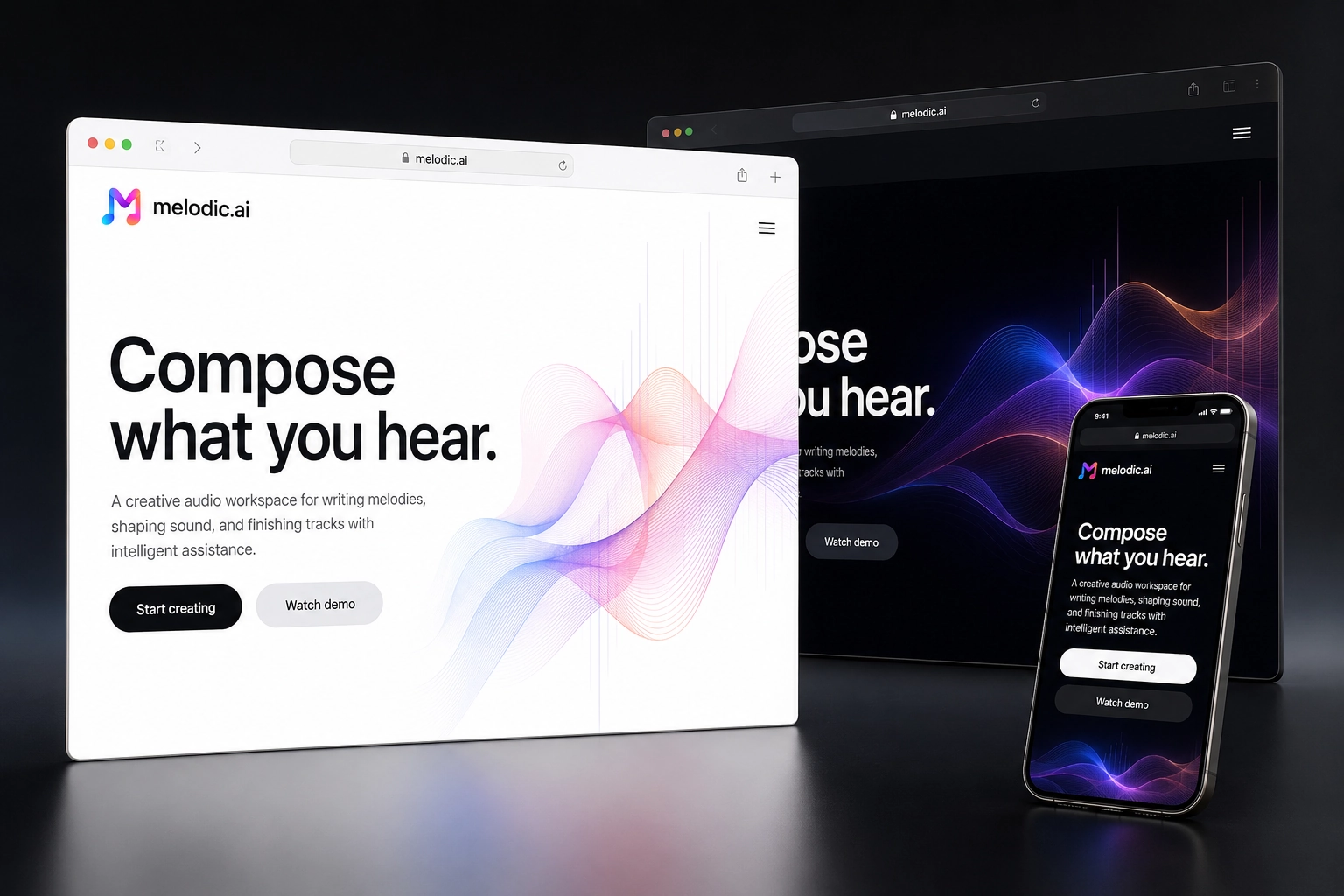 melodic.ai website concept preview