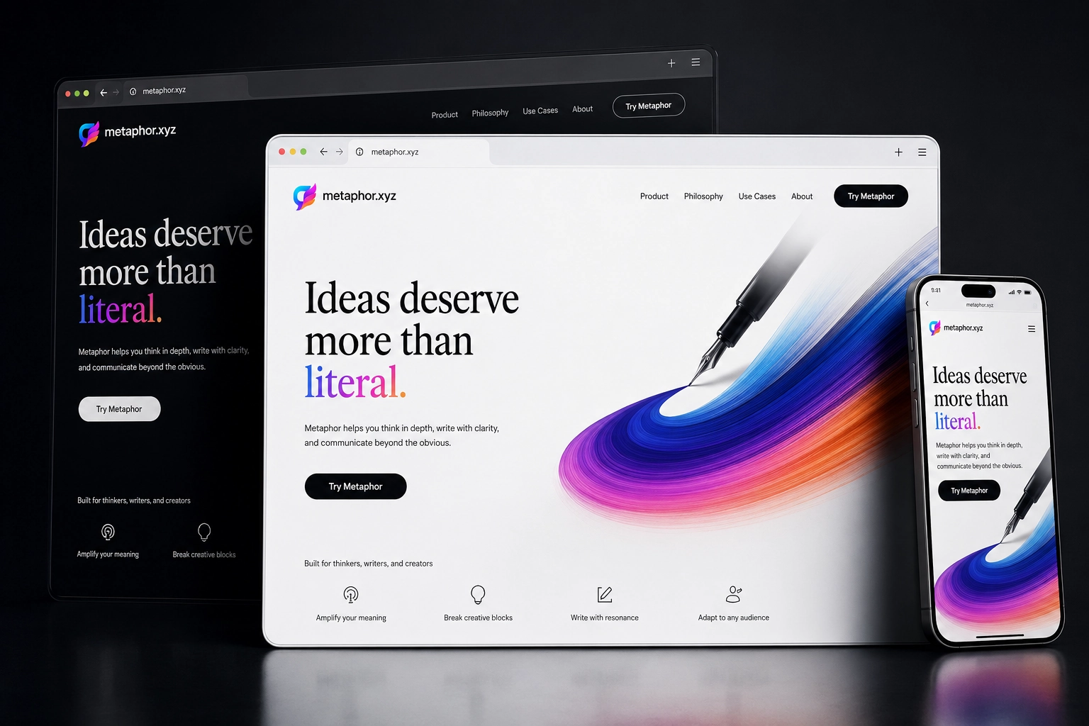 metaphor.xyz website concept preview