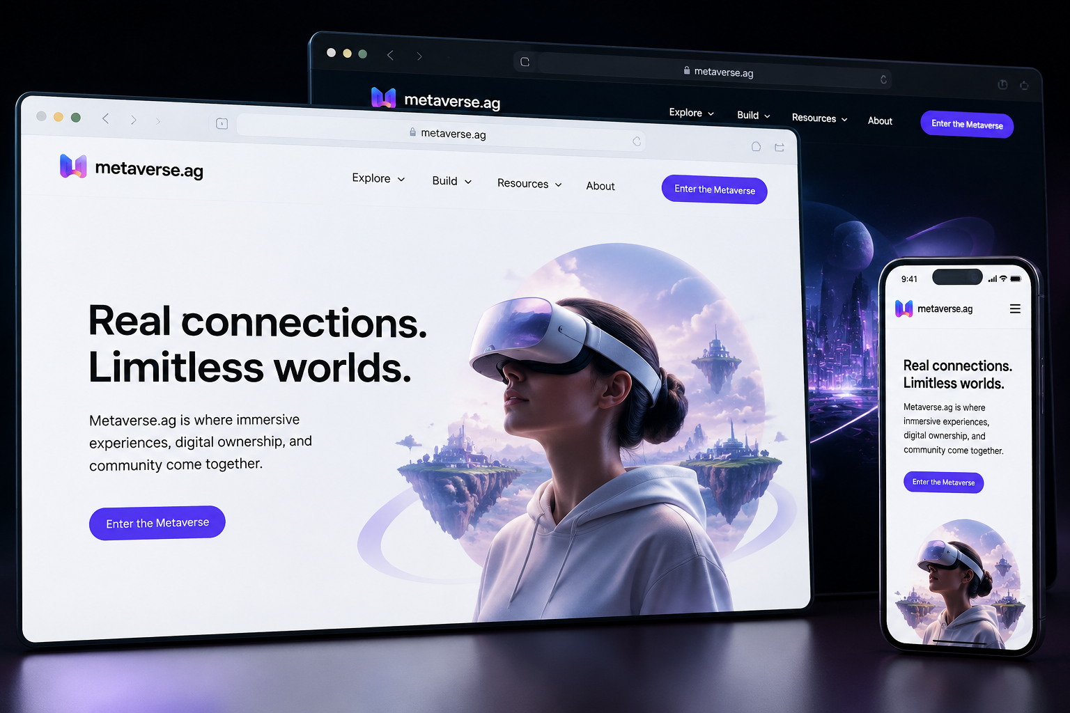 metaverse.ag website concept preview