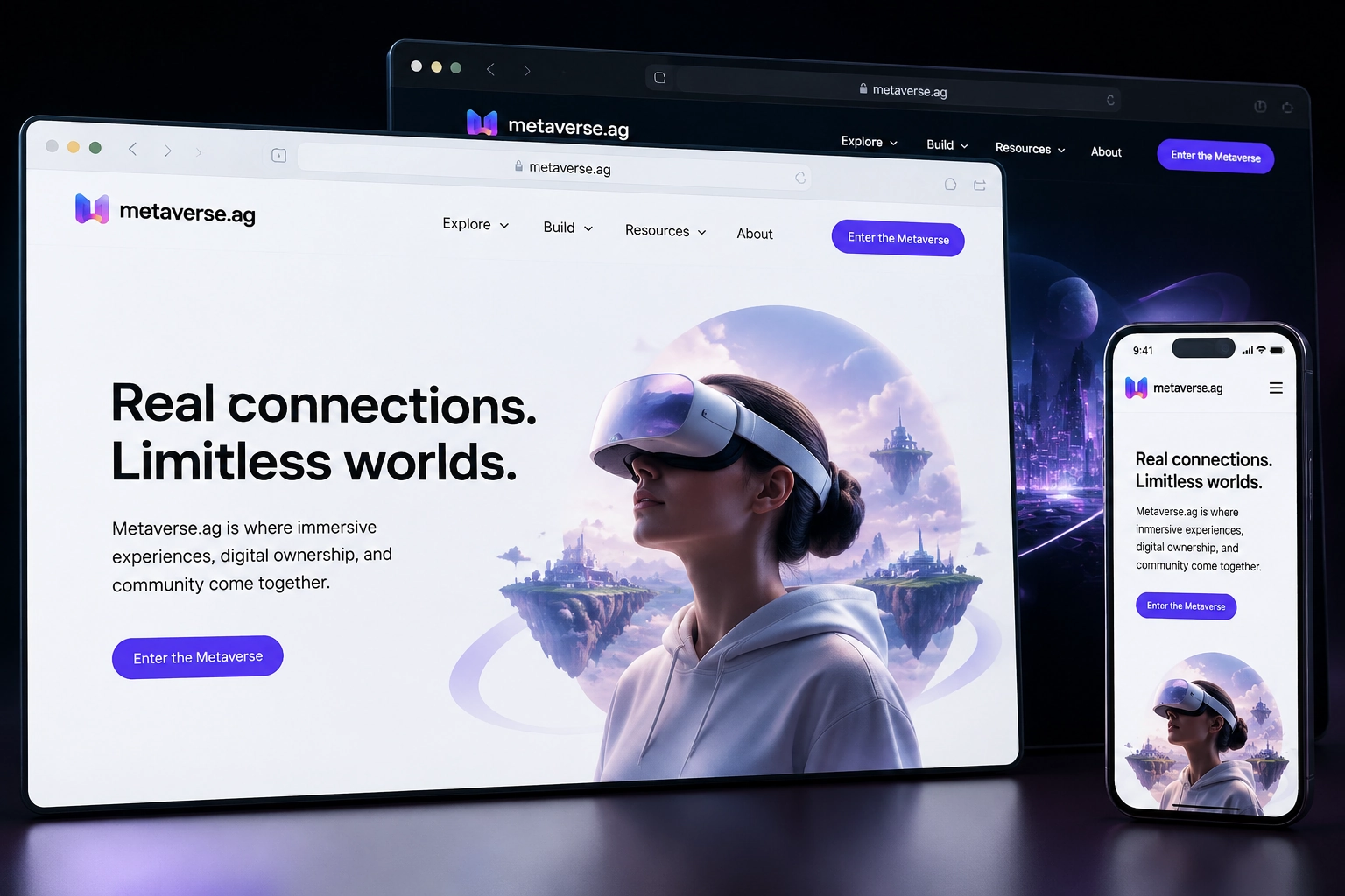 metaverse.ag website concept preview