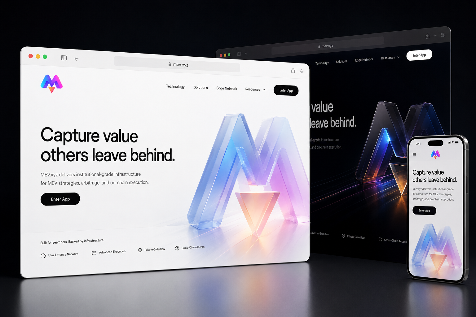 mev.xyz website concept preview