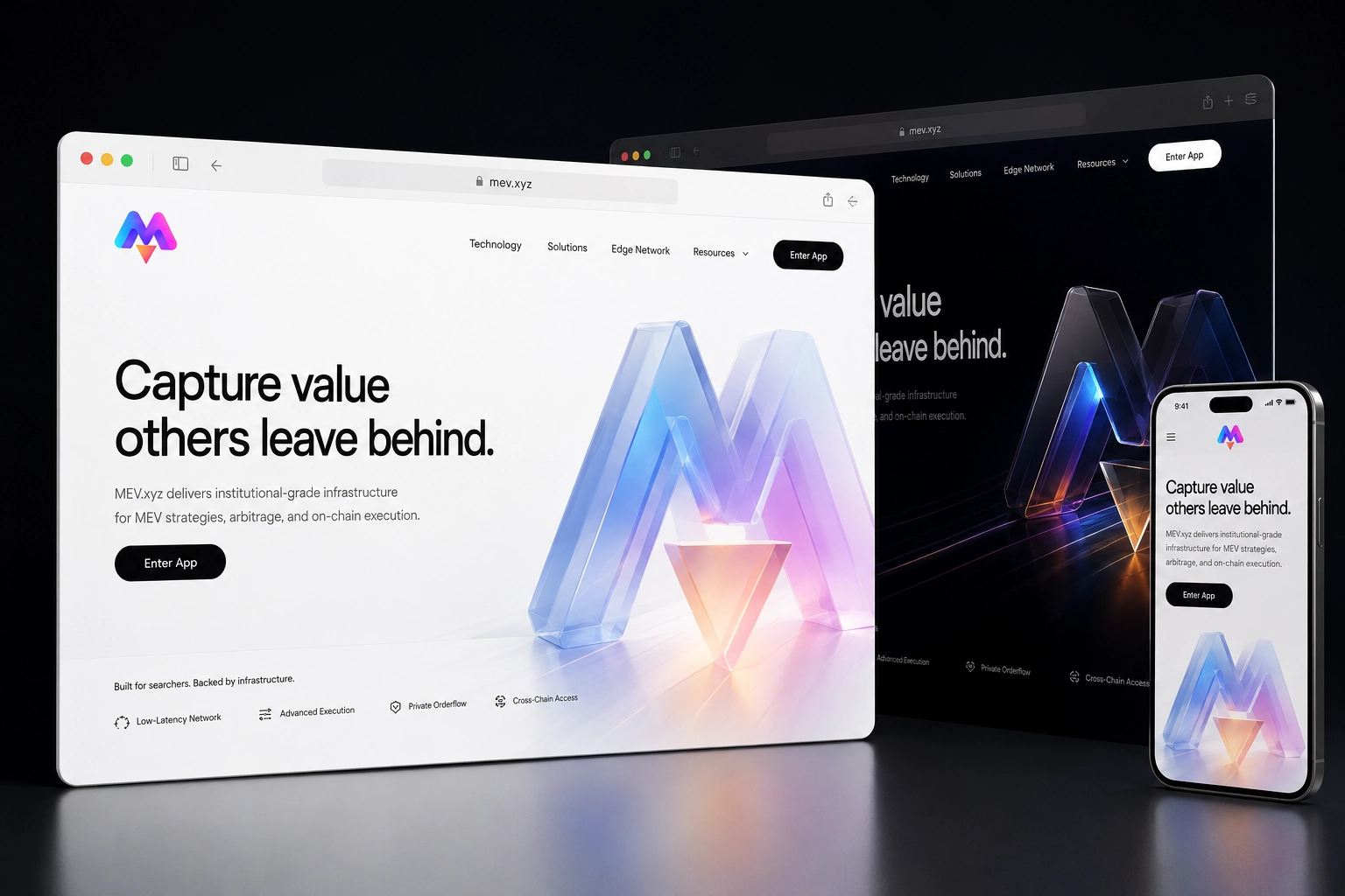 mev.xyz website concept preview