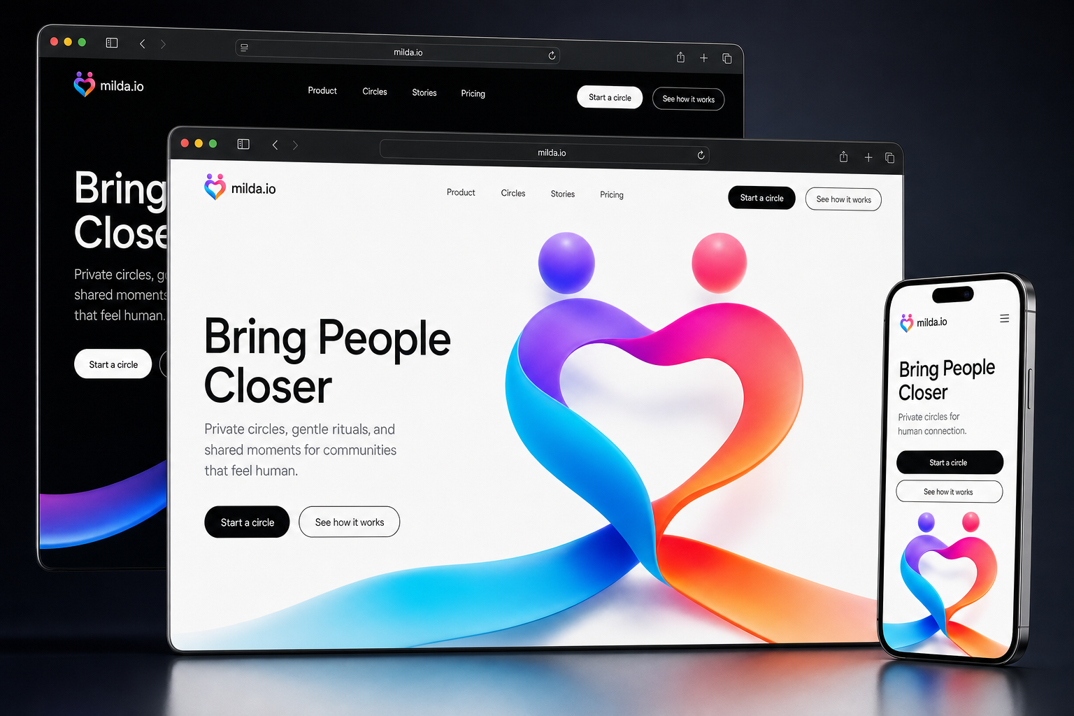 milda.io website concept preview