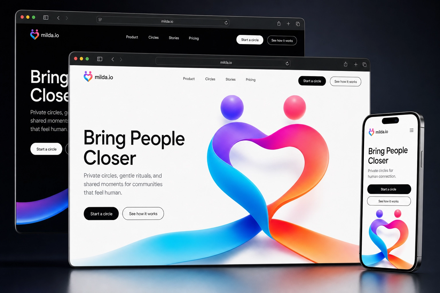 milda.io website concept preview