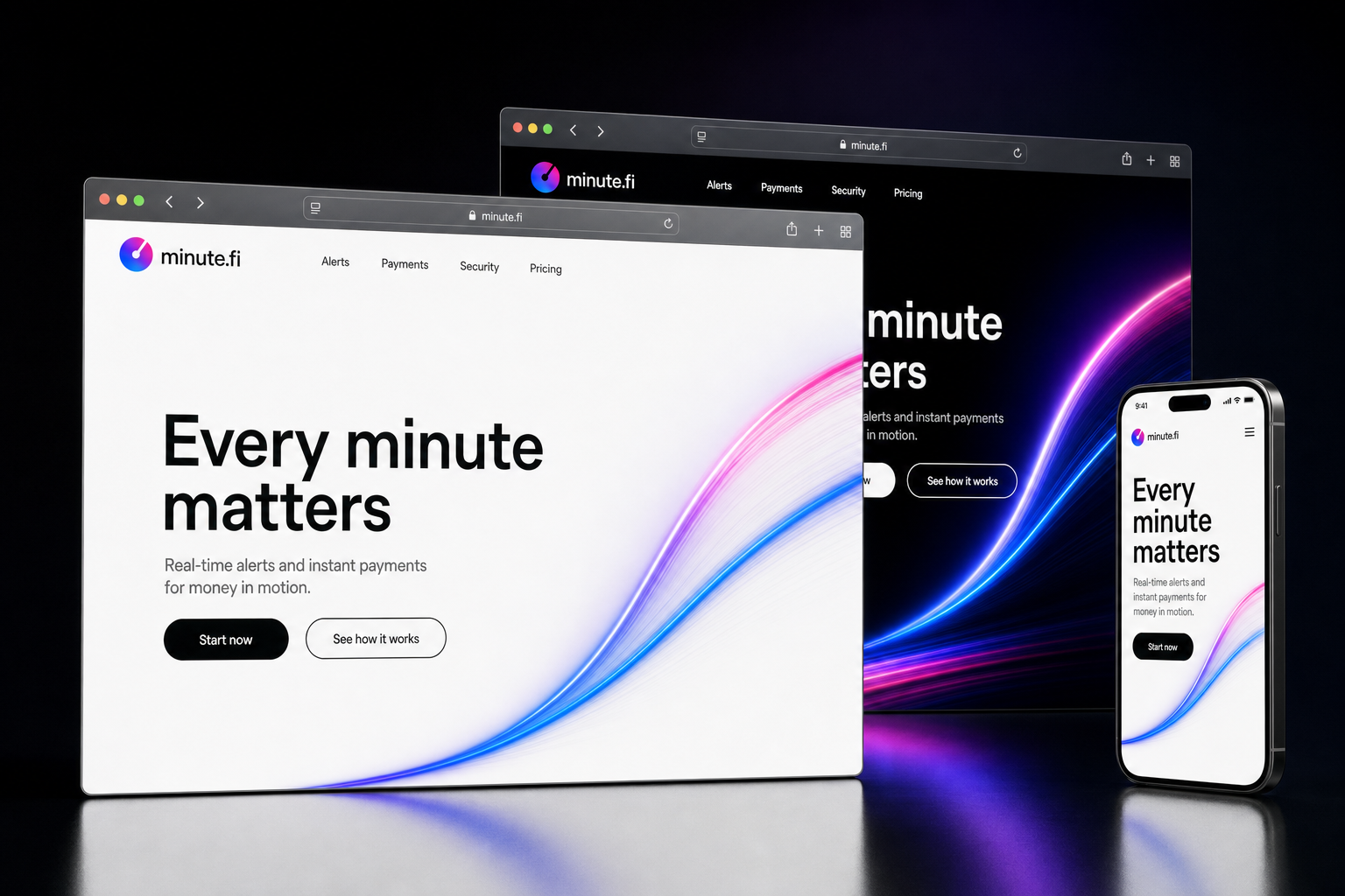 minute.fi website concept preview enlarged