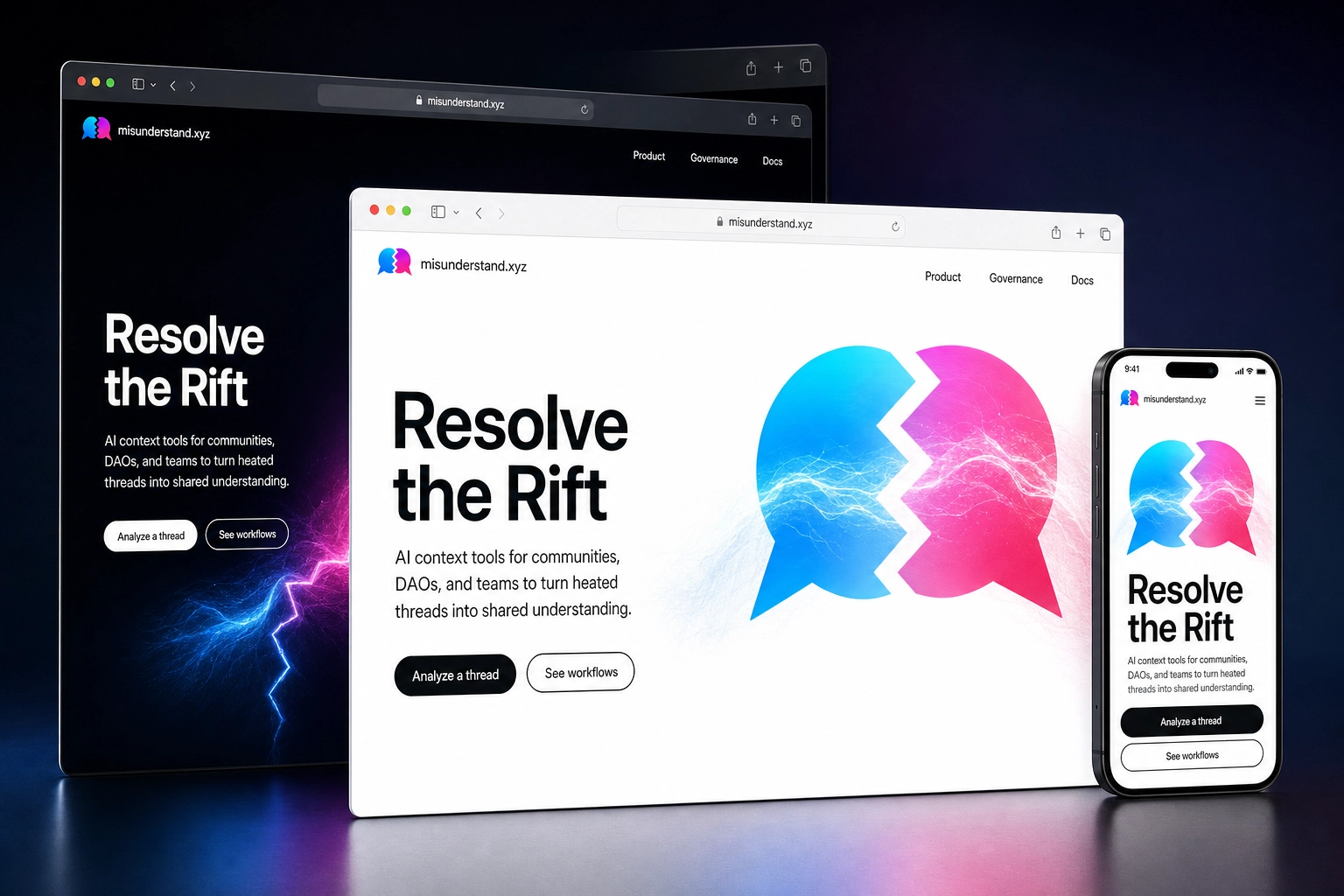 misunderstand.xyz website concept preview