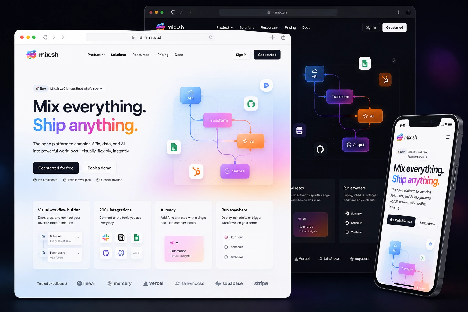 mix.sh website concept preview