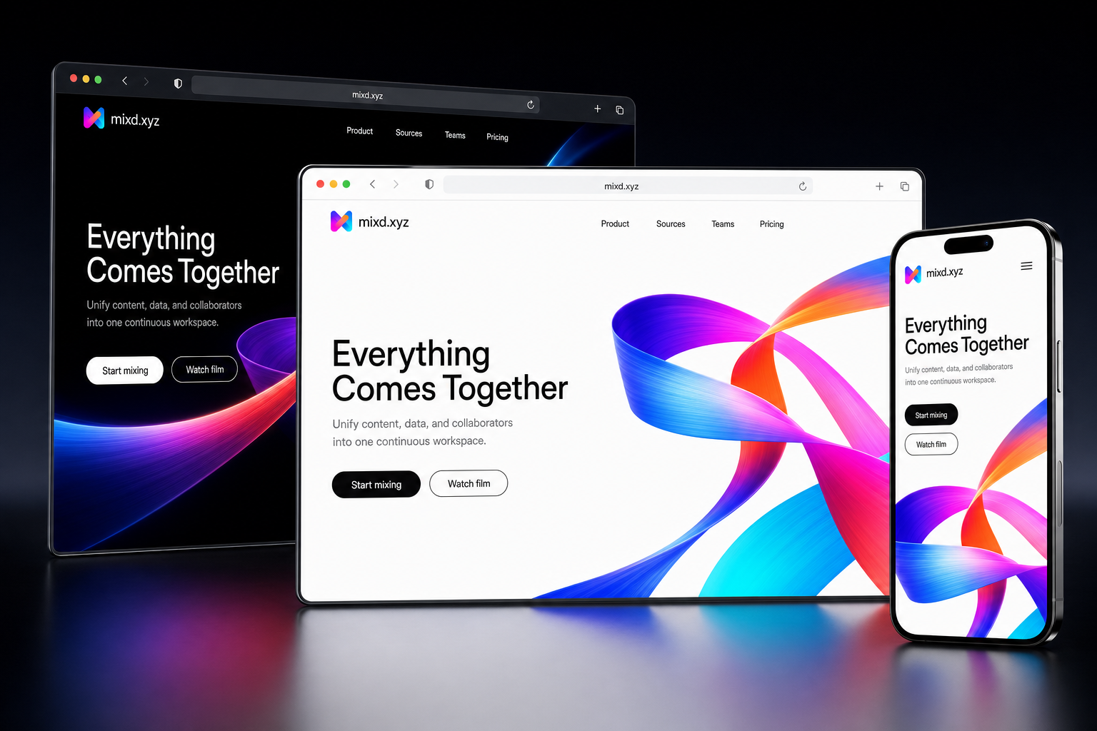 mixd.xyz website concept preview