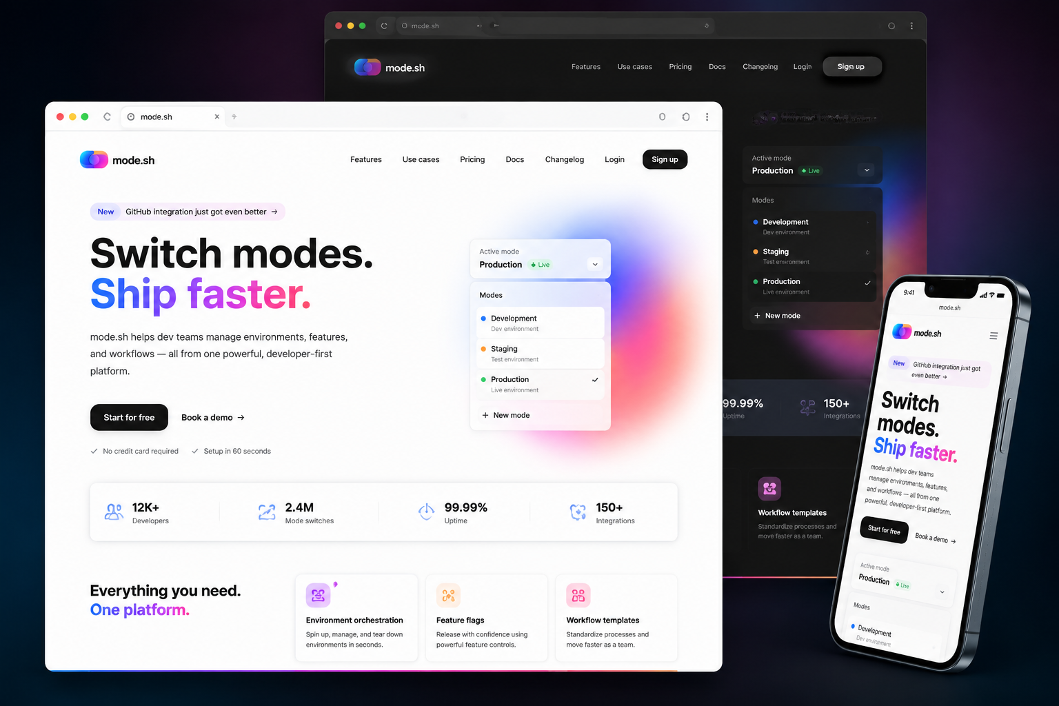 mode.sh website concept preview