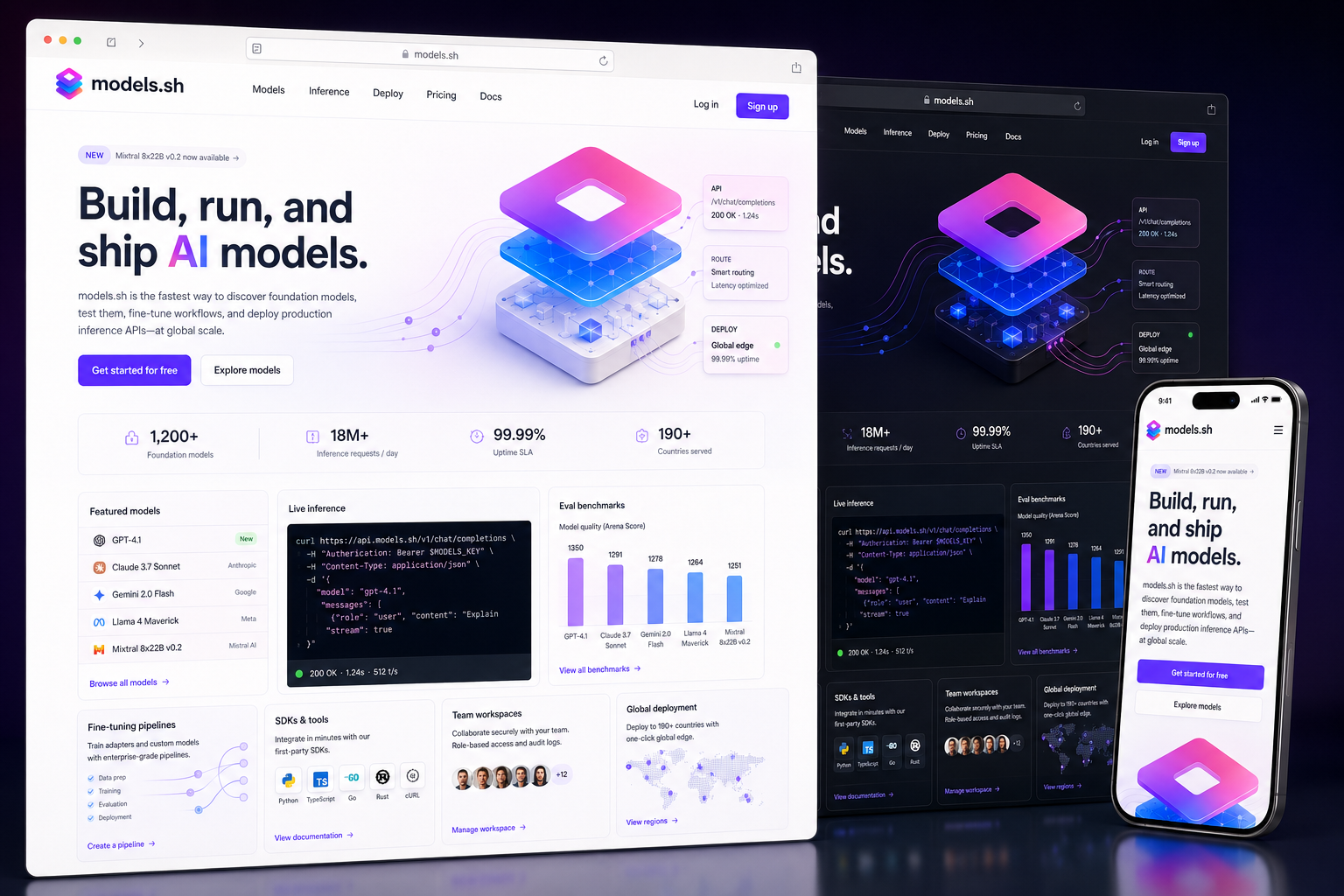 models.sh website concept preview