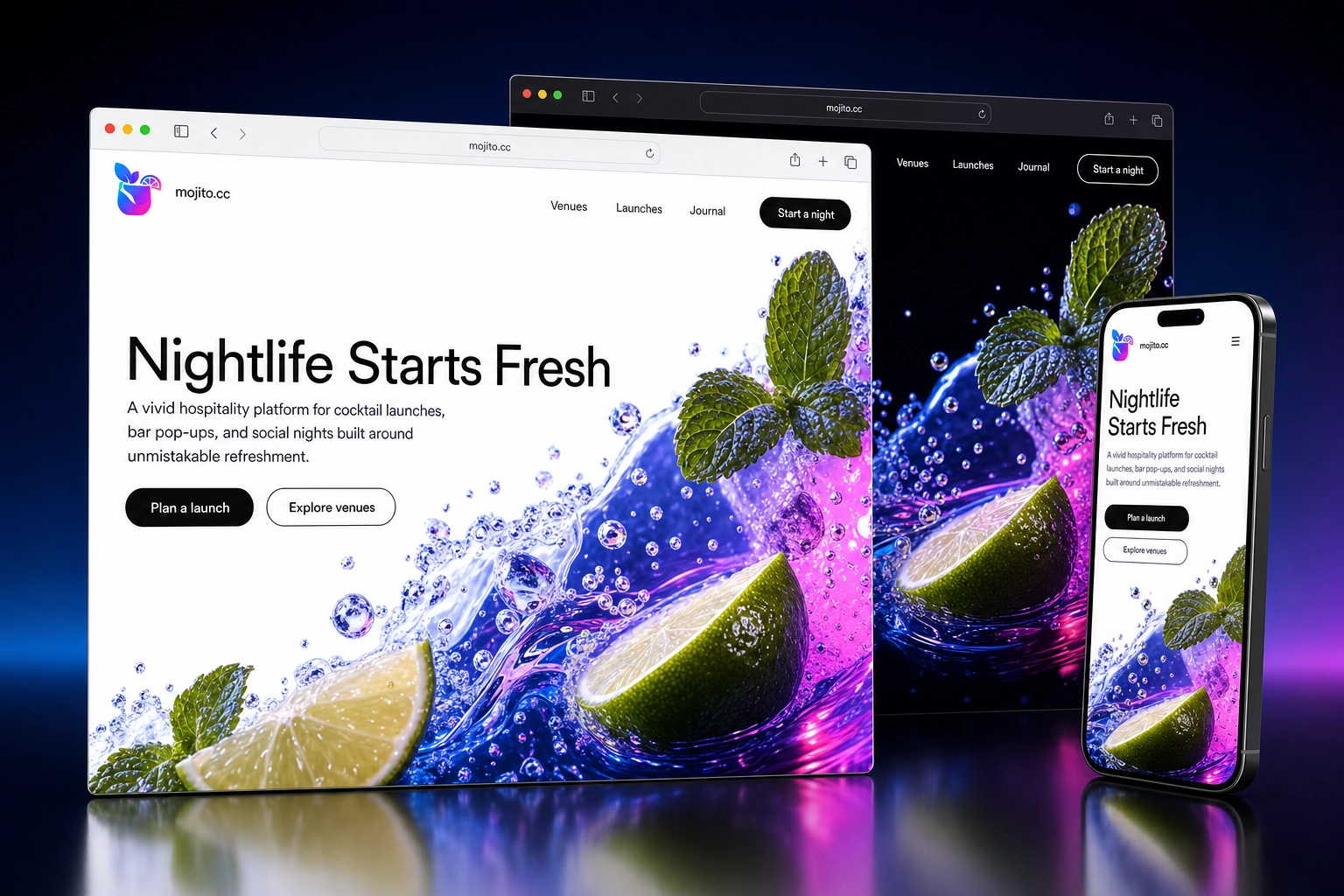 mojito.cc website concept preview