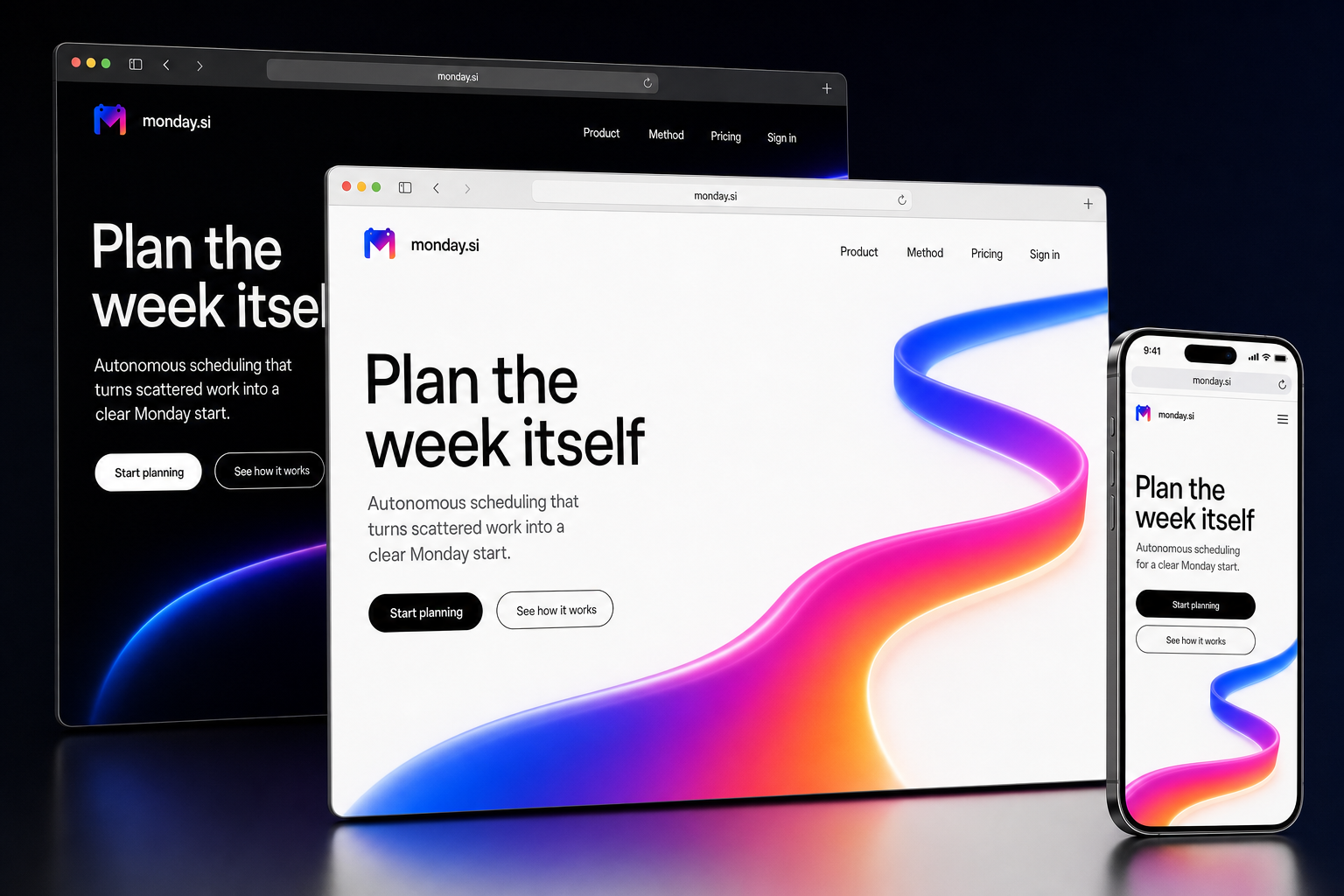 monday.si website concept preview