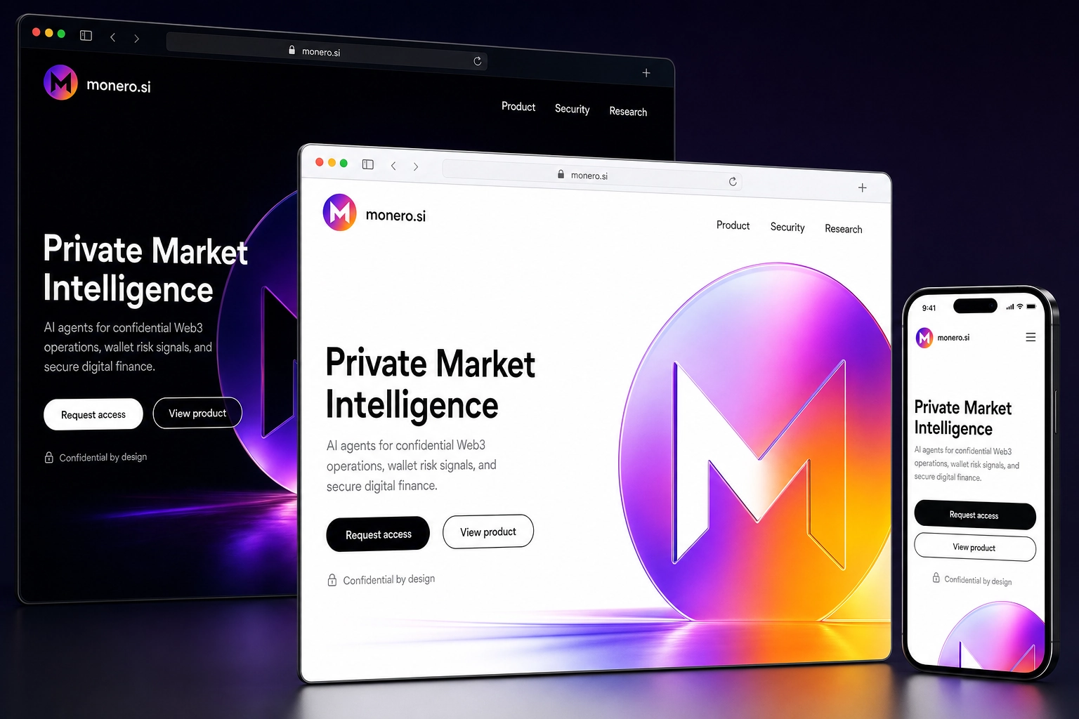 monero.si website concept preview