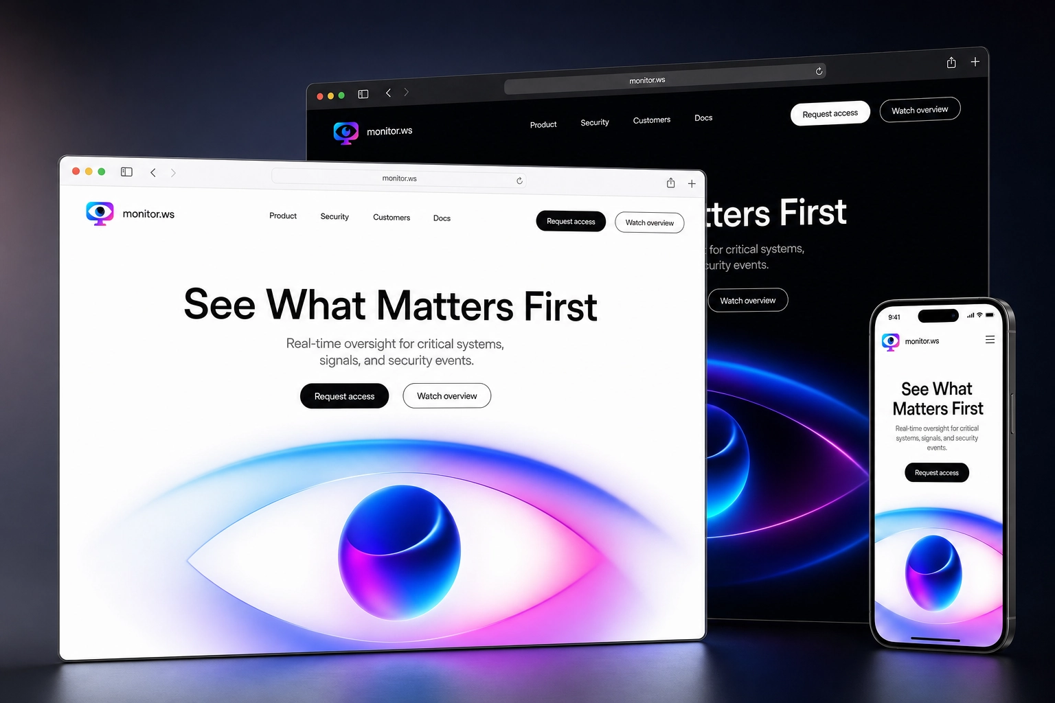 monitor.ws website concept preview