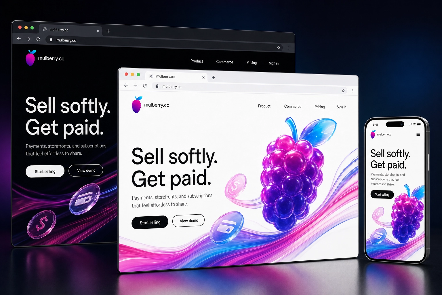 mulberry.cc website concept preview