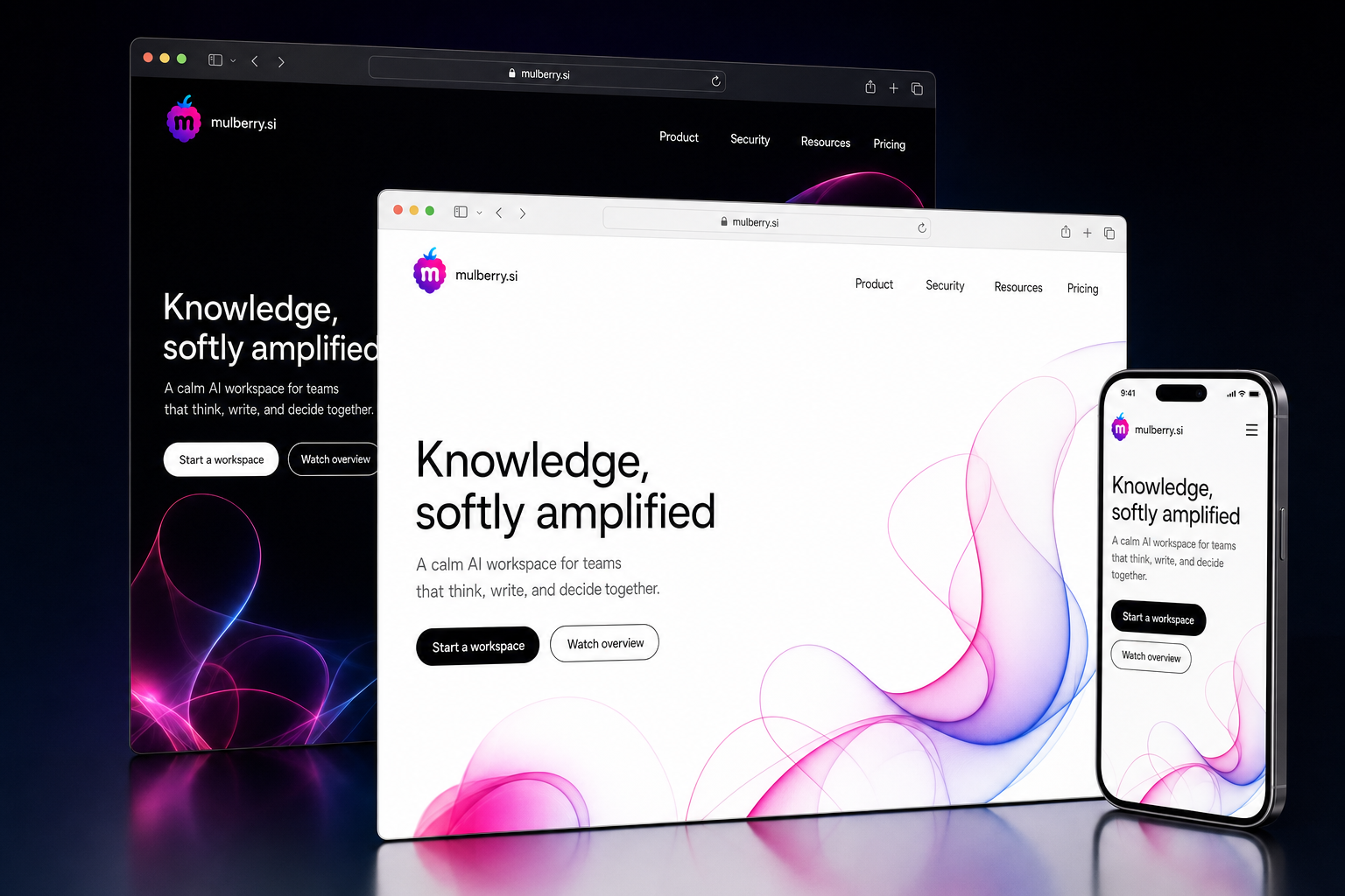 mulberry.si website concept preview
