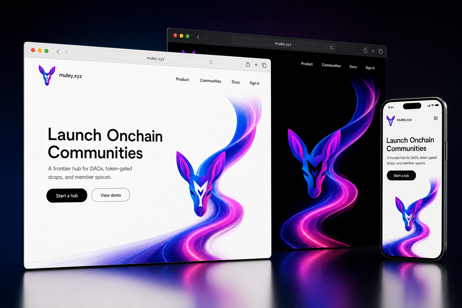muley.xyz website concept preview enlarged