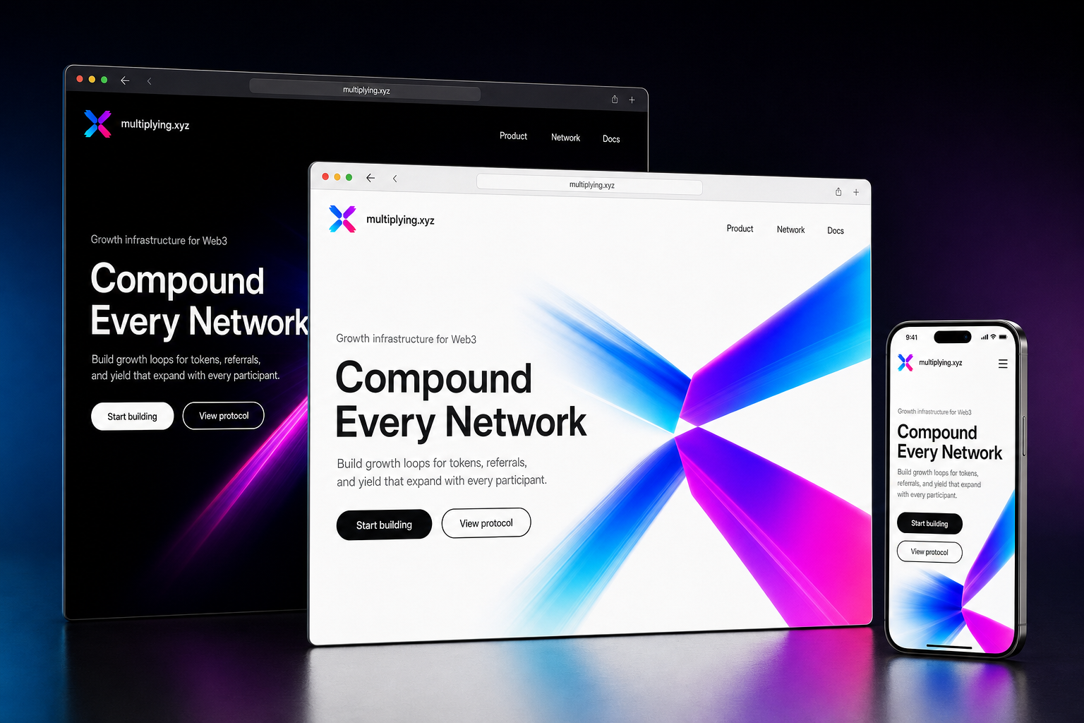 multiplying.xyz website concept preview enlarged