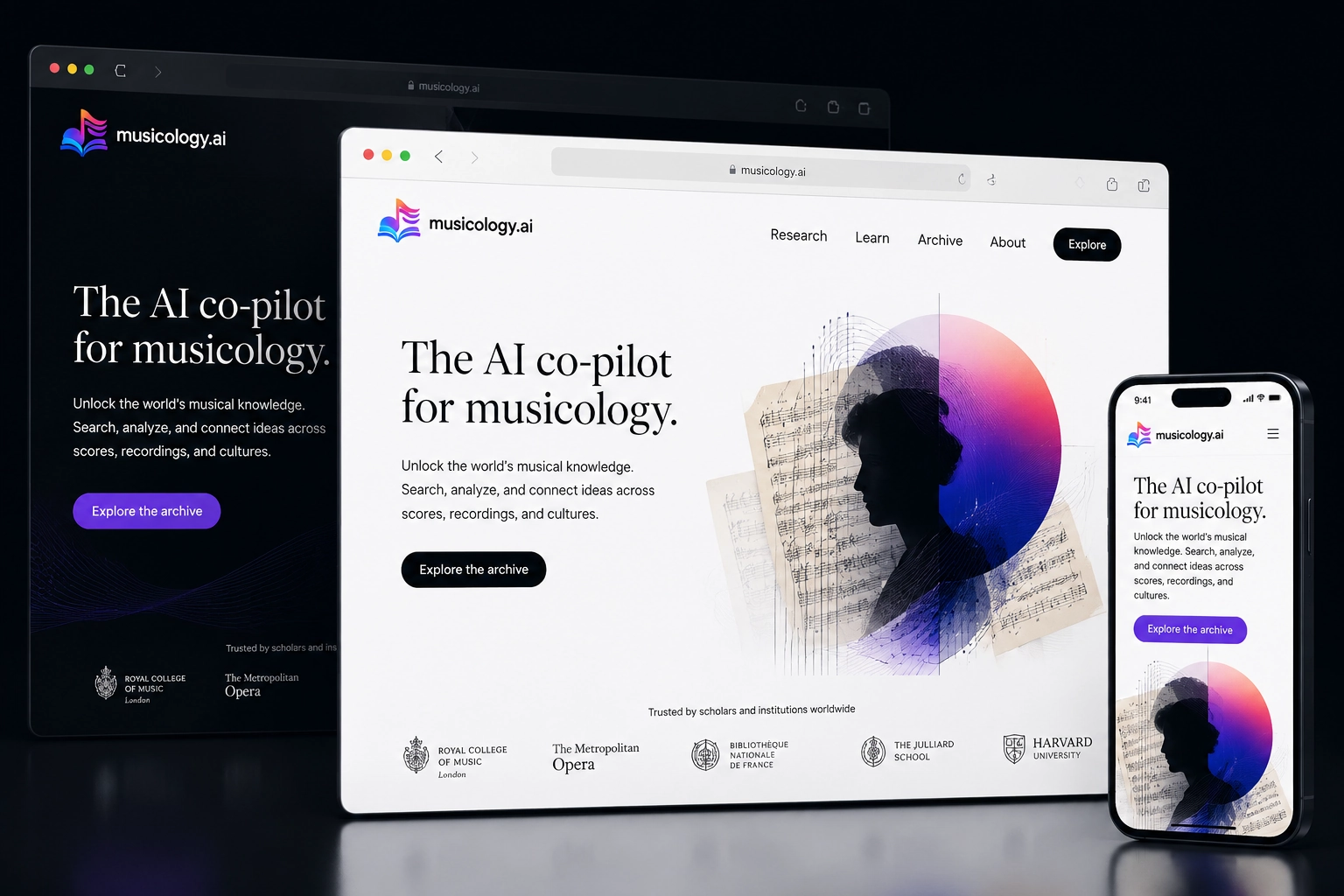 musicology.ai website concept preview