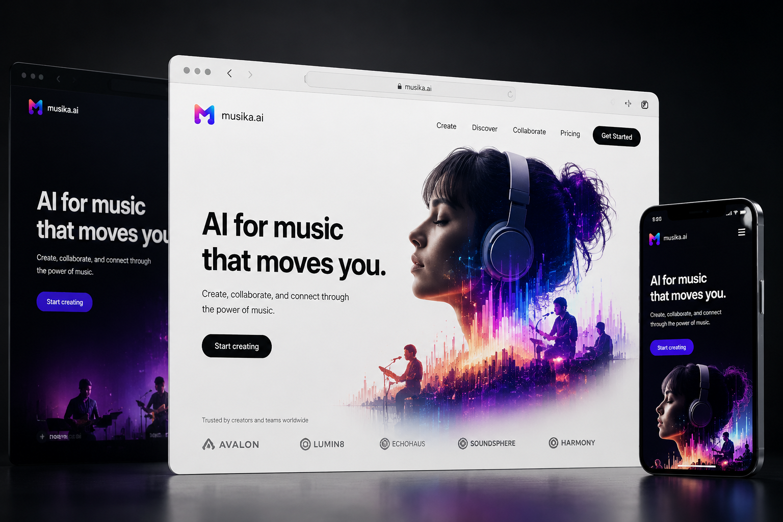 musika.ai website concept preview