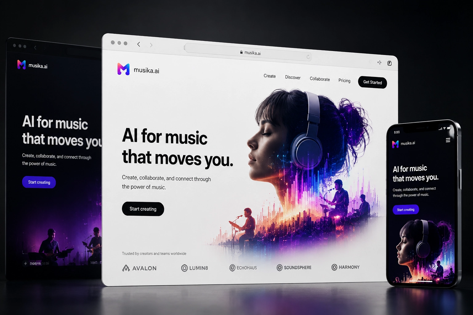 musika.ai website concept preview