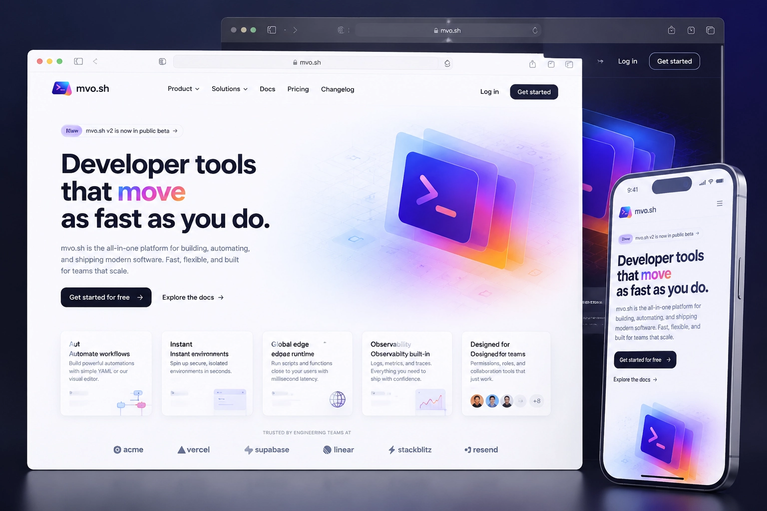 mvo.sh website concept preview