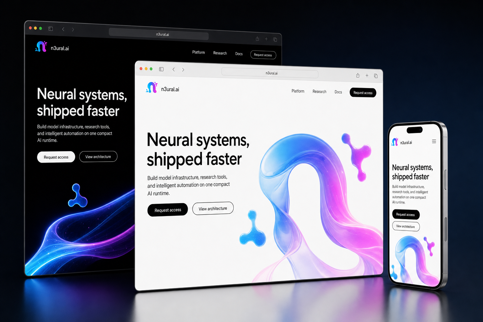n3ural.ai website concept preview enlarged