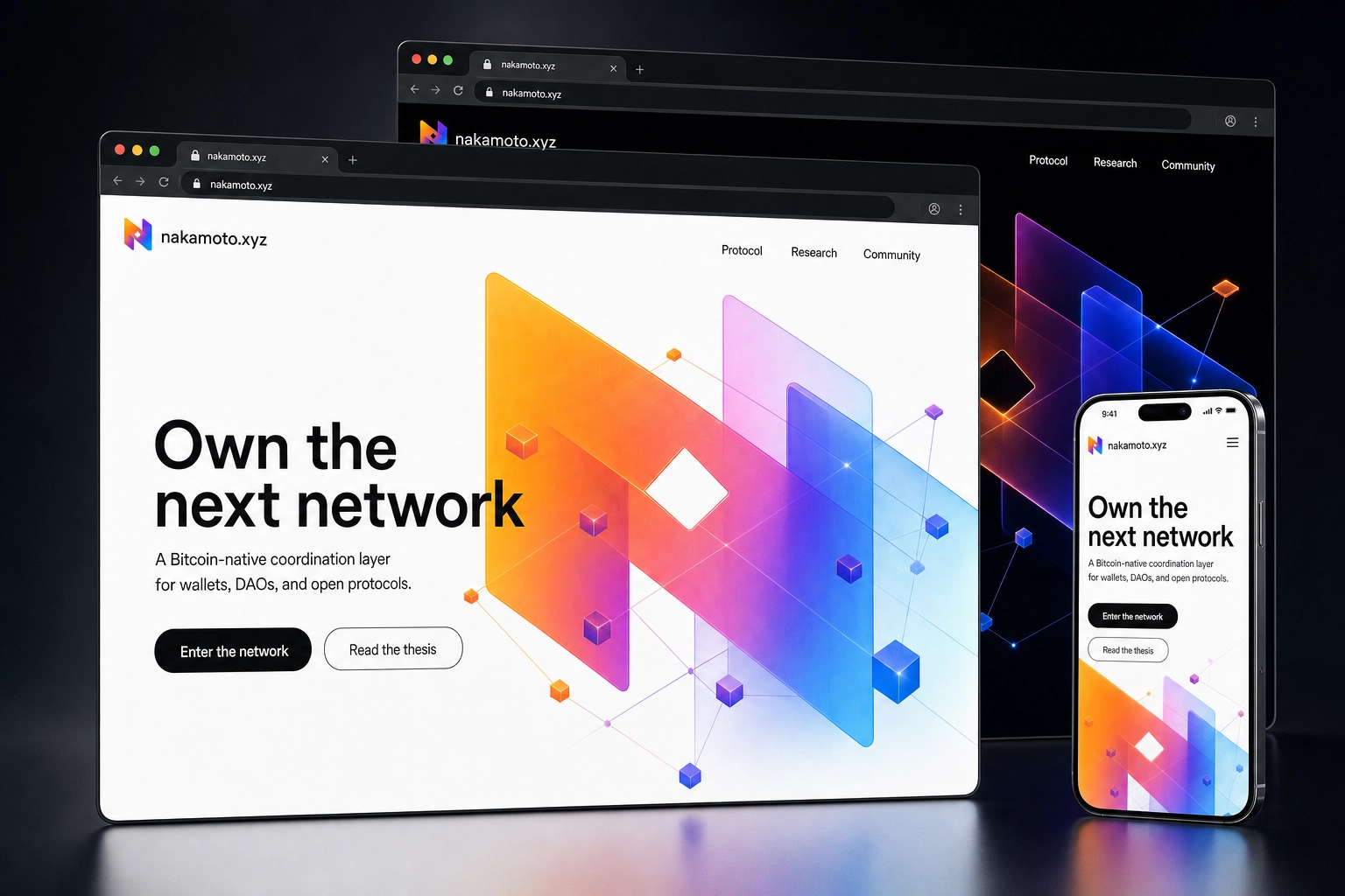 nakamoto.xyz website concept preview