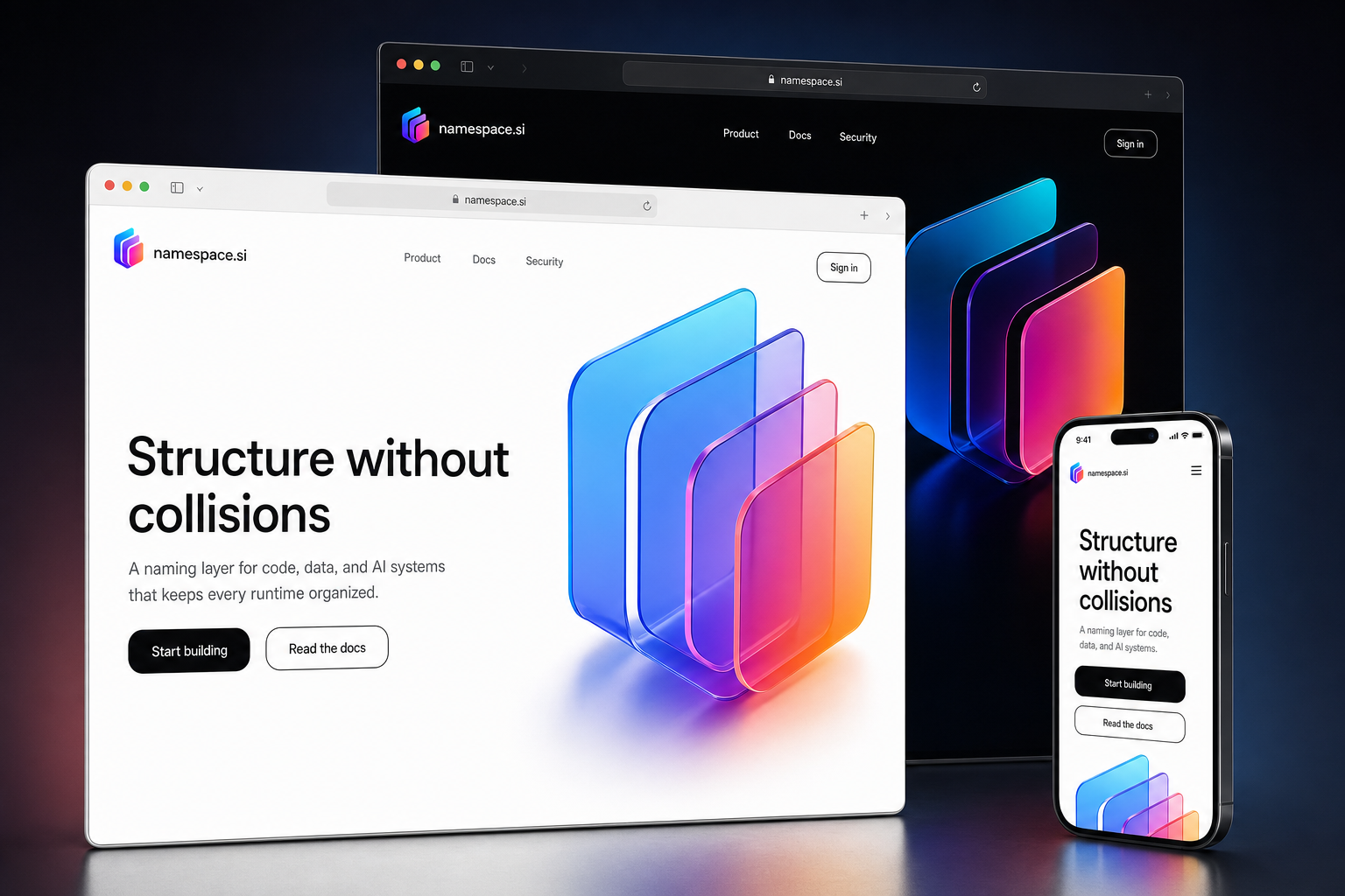 namespace.si website concept preview