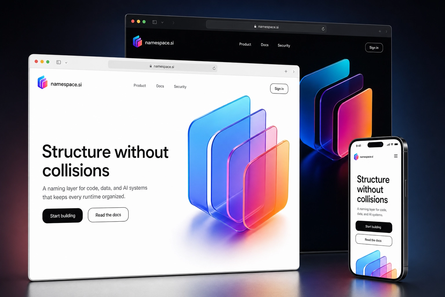 namespace.si website concept preview
