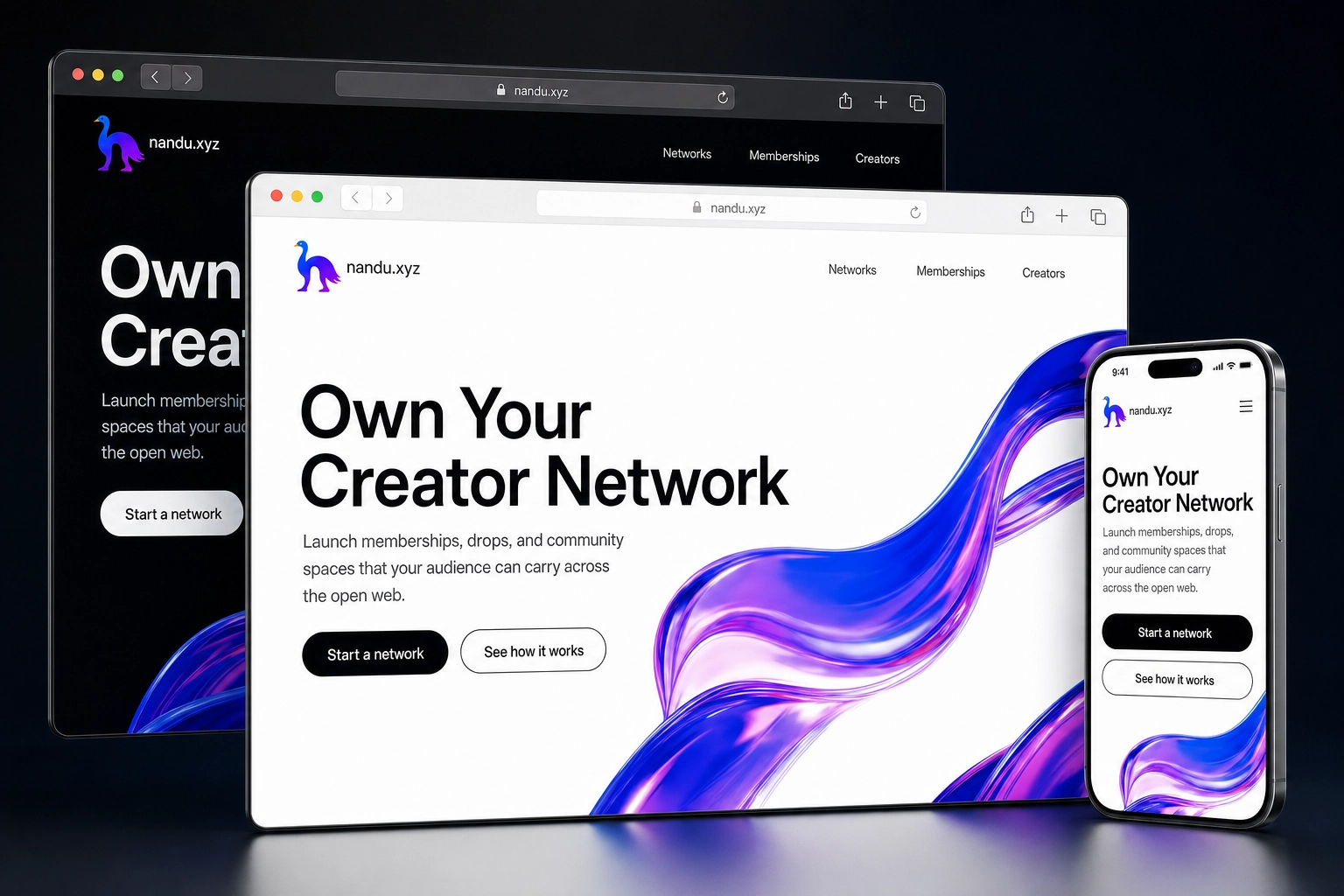 nandu.xyz website concept preview