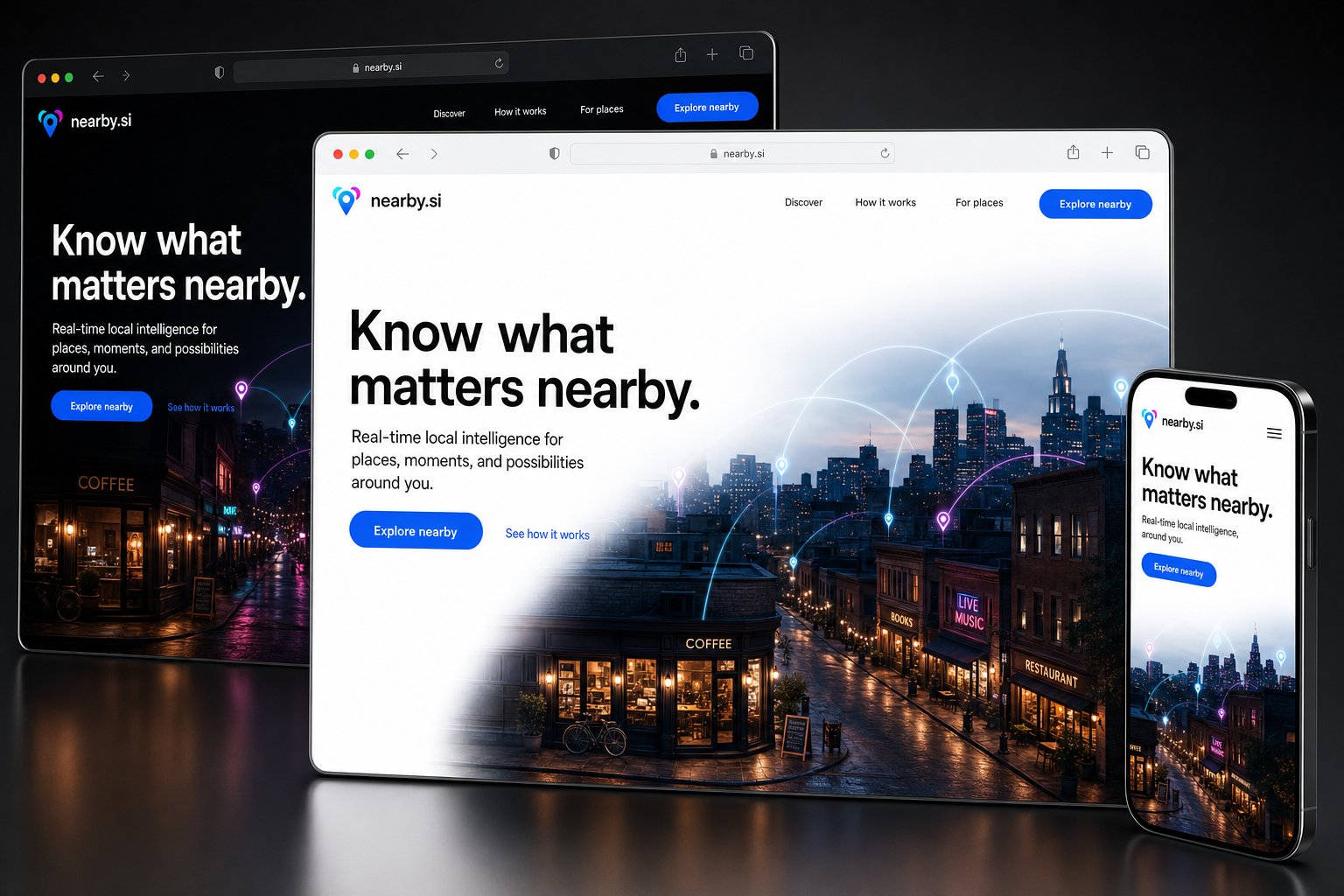 nearby.si website concept preview enlarged
