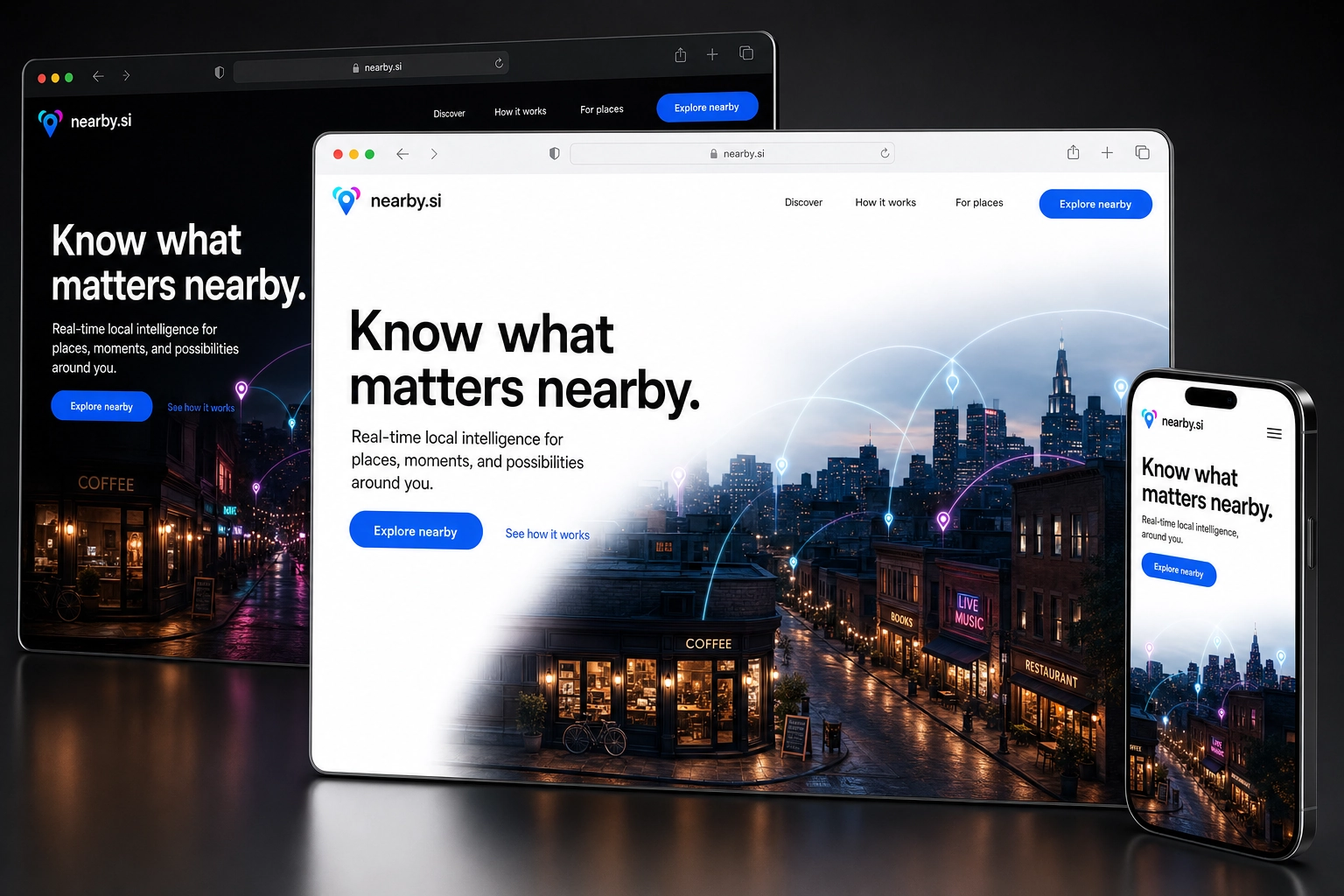 nearby.si website concept preview