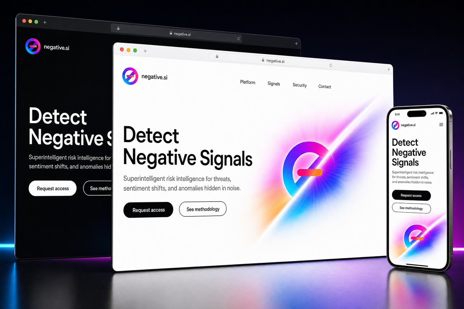 negative.si website concept preview