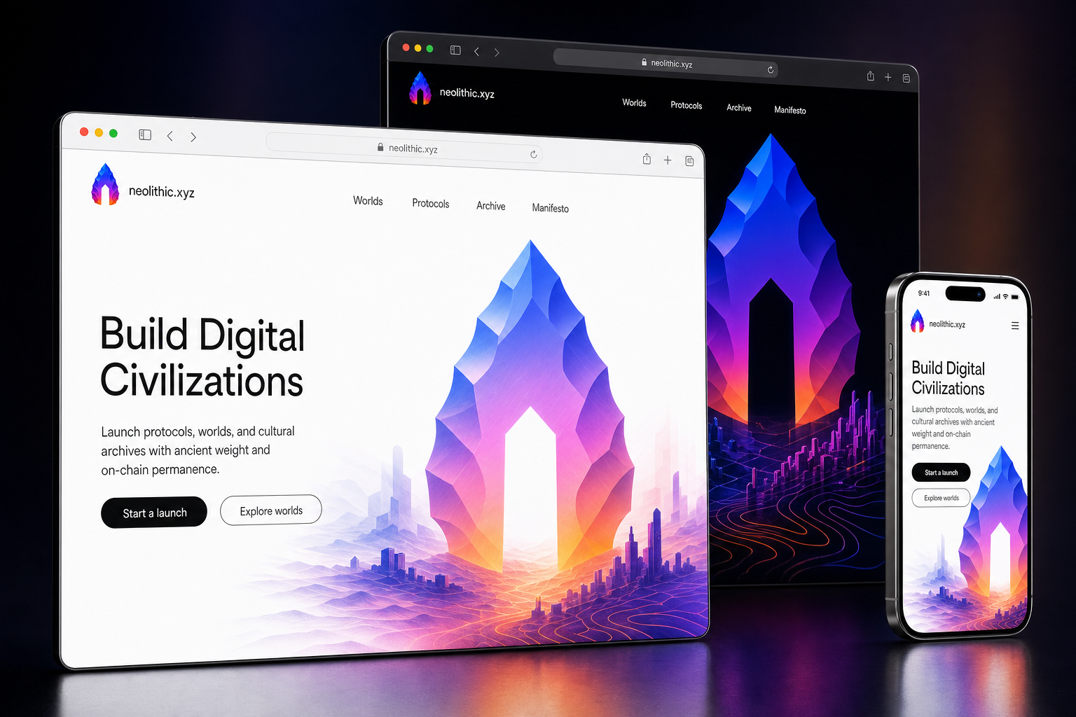 neolithic.xyz website concept preview enlarged