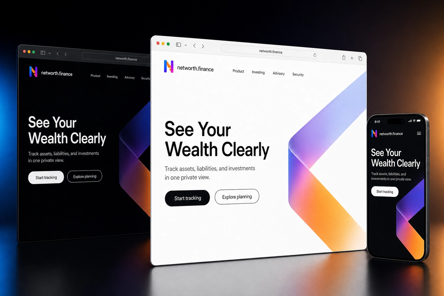 networth.finance website concept preview