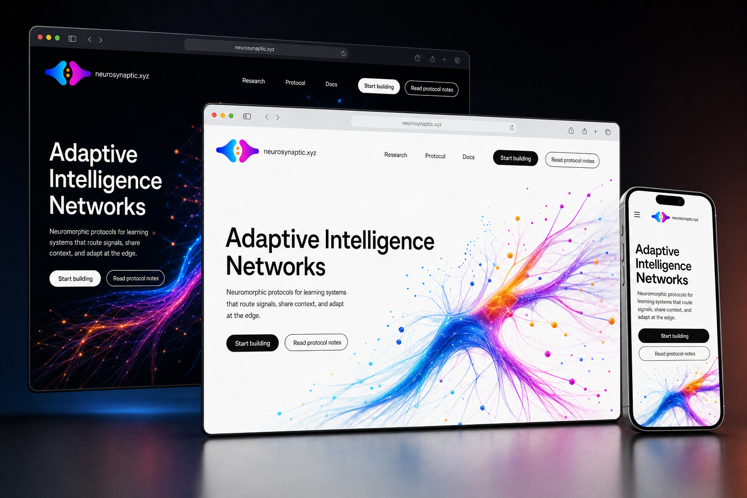 neurosynaptic.xyz website concept preview enlarged
