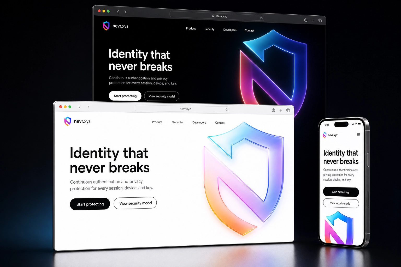 nevr.xyz website concept preview