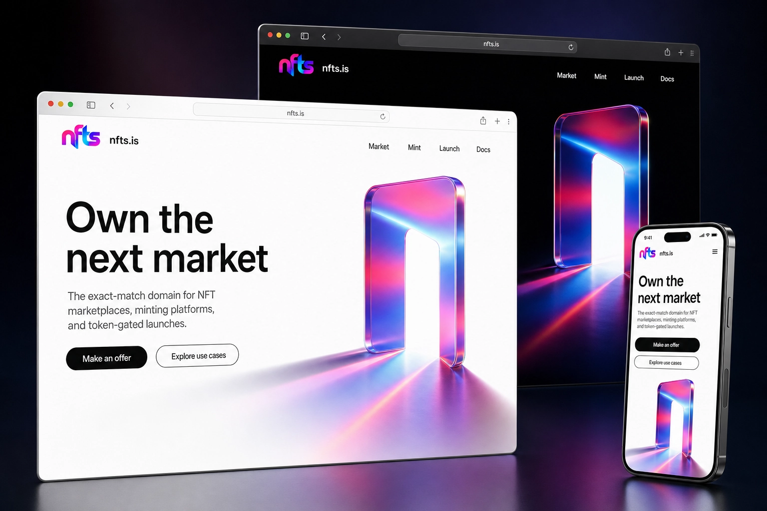 nfts.is website concept preview
