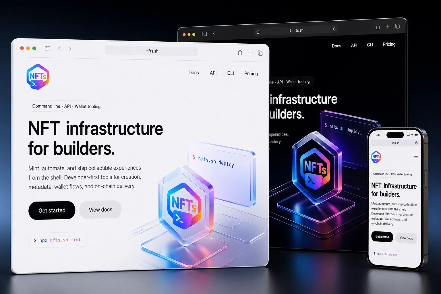 nfts.sh website concept preview