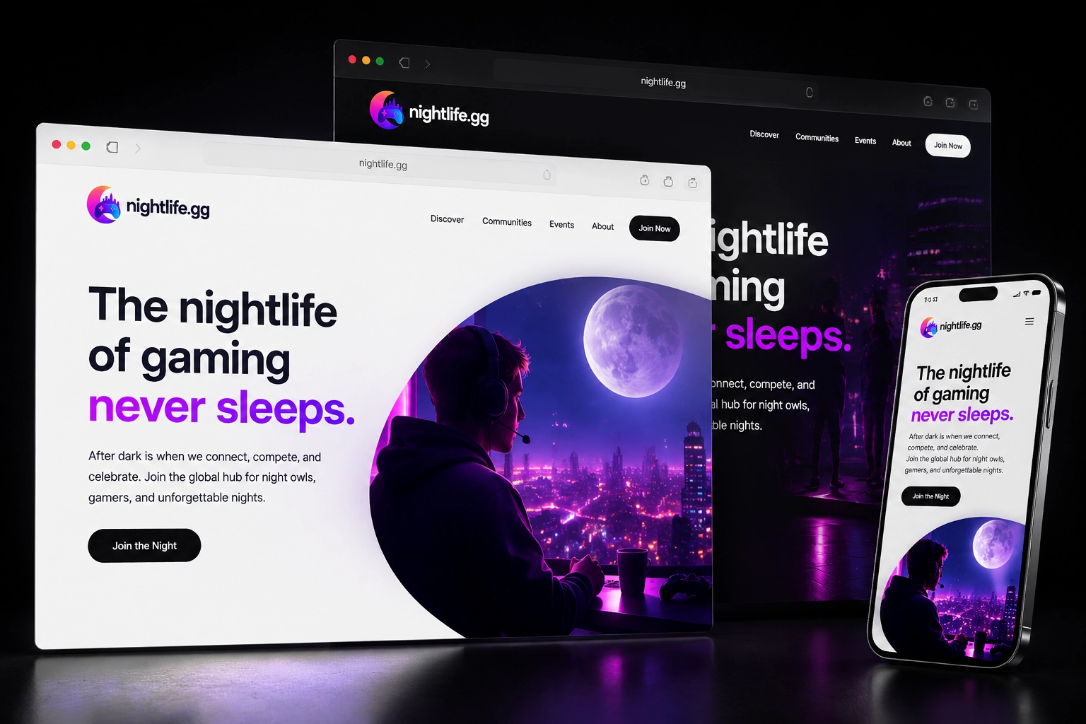 nightlife.gg website concept preview