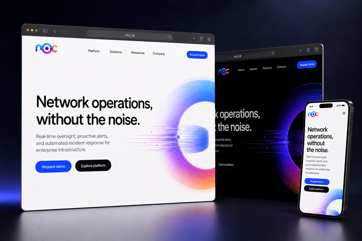 noc.ai website concept preview