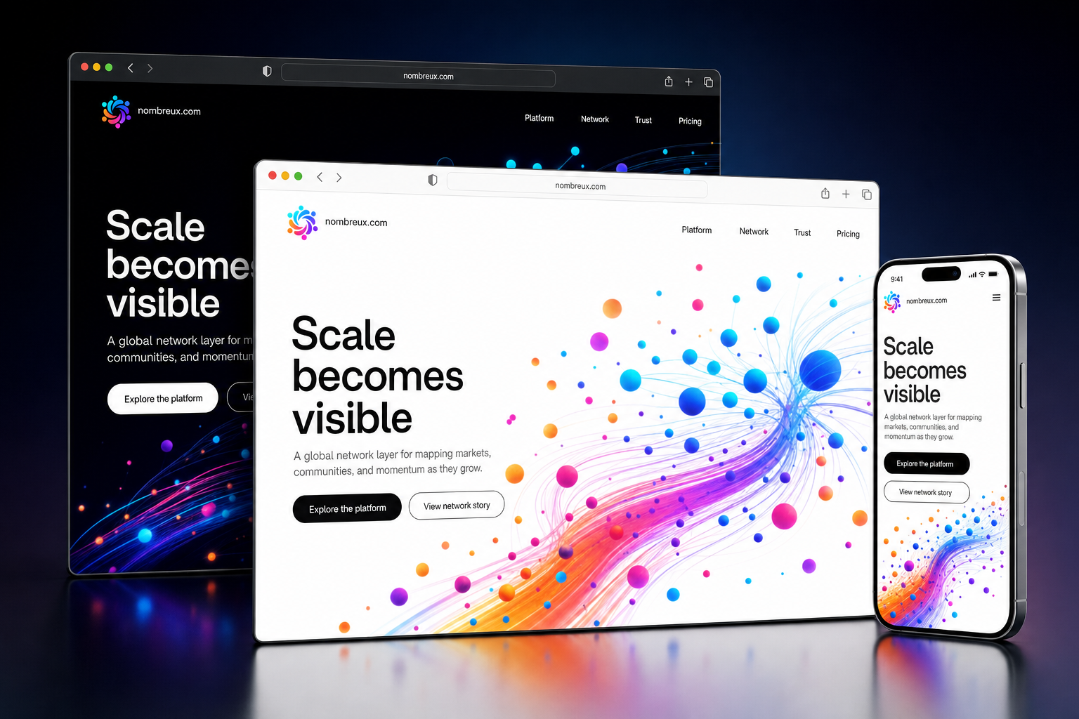 nombreux.com website concept preview