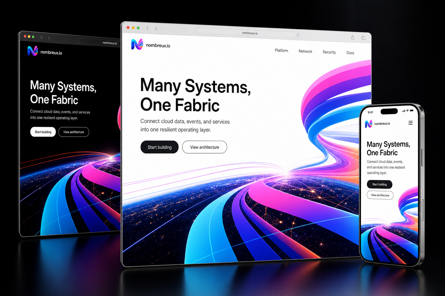 nombreux.io website concept preview