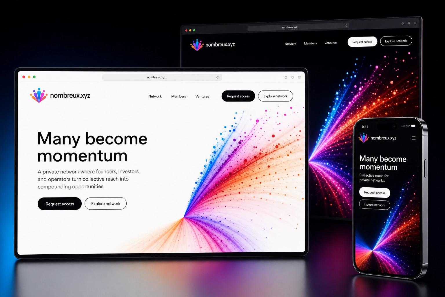nombreux.xyz website concept preview
