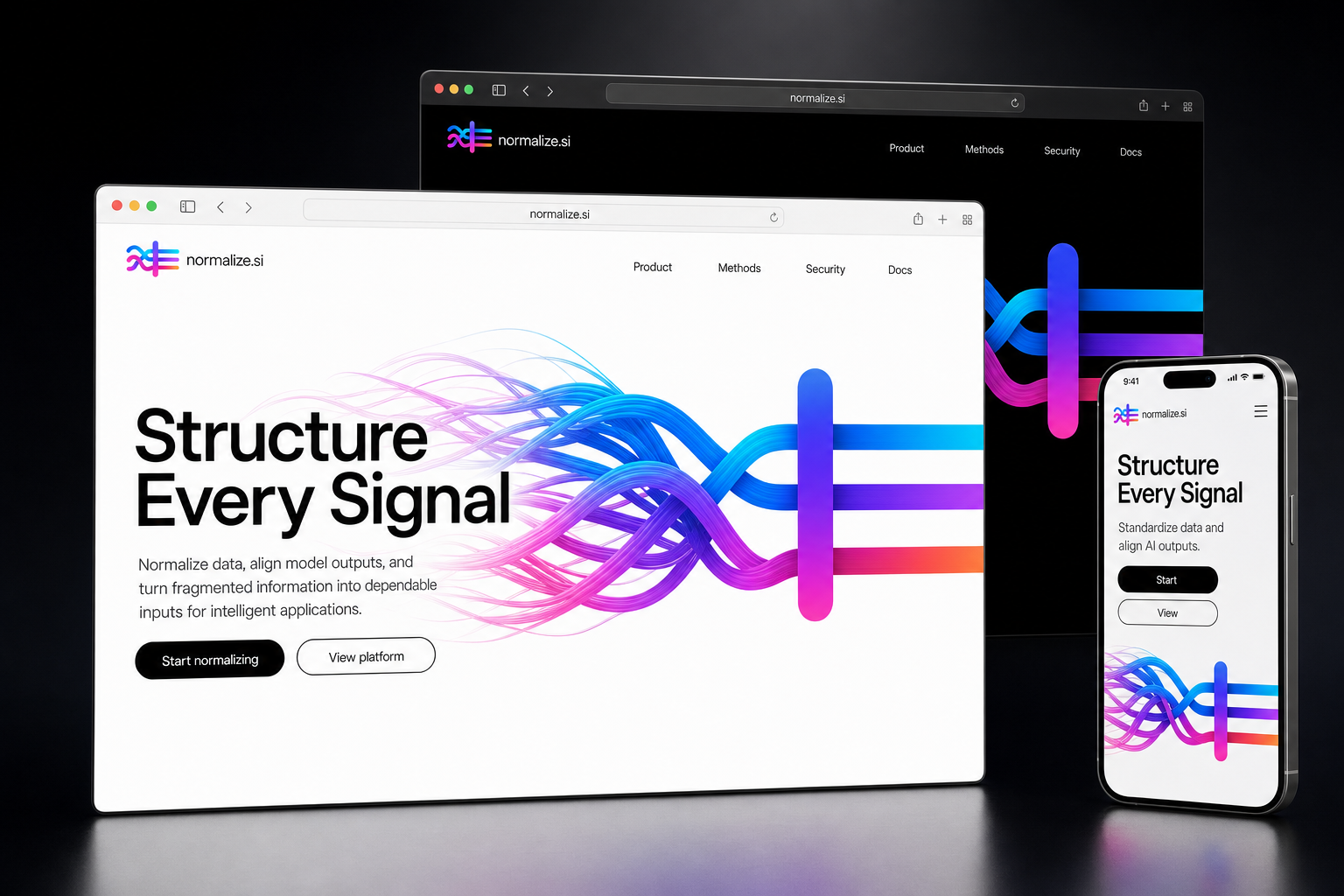 normalize.si website concept preview