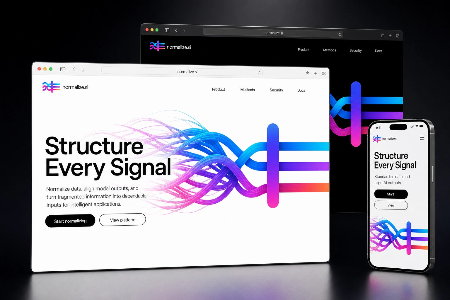 normalize.si website concept preview