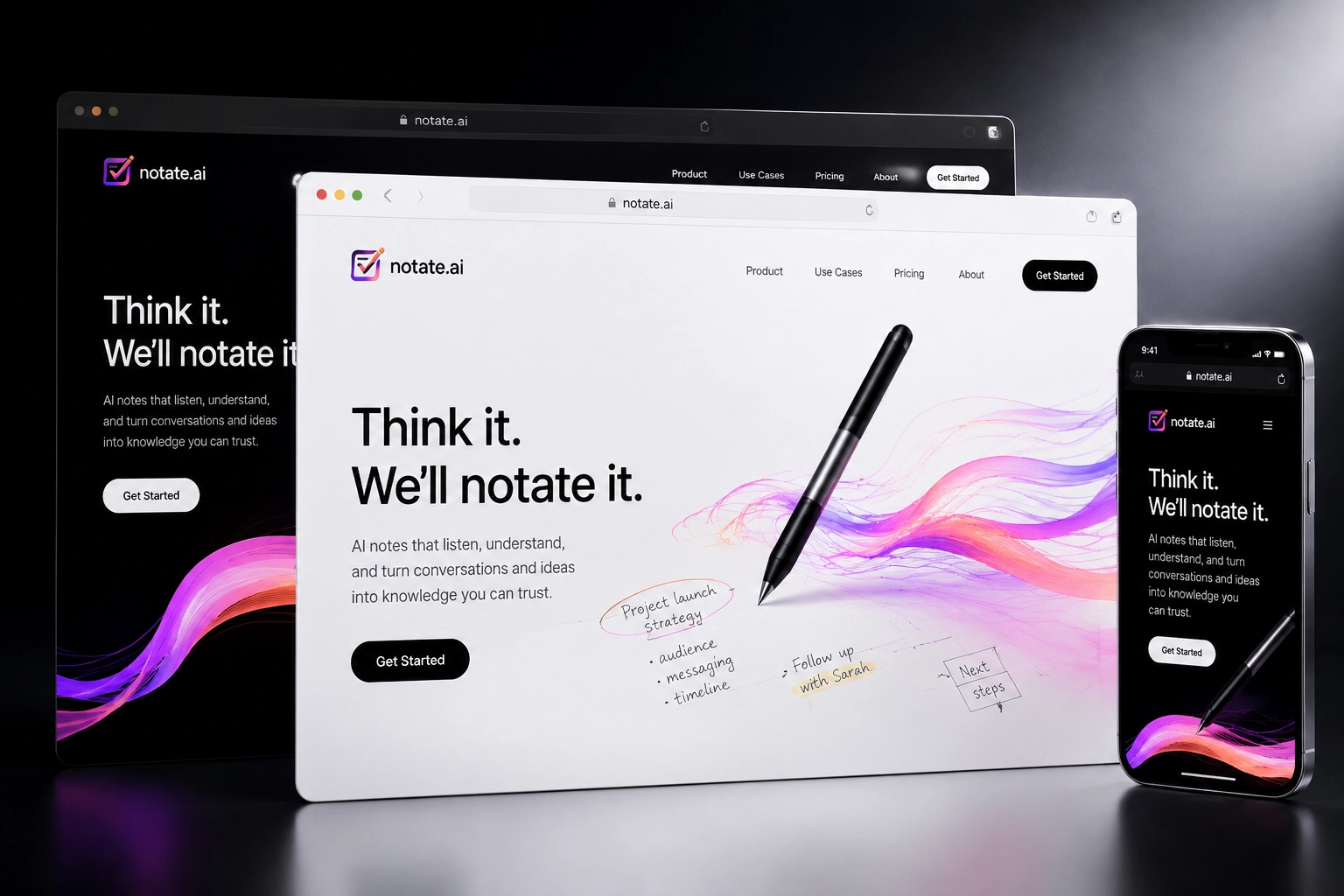 notate.ai website concept preview